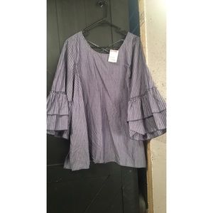 Stripped Flared sleeve top
